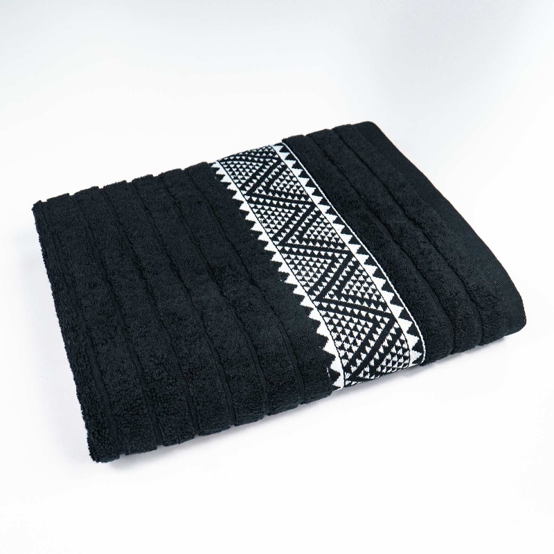 Рушник махровий для обличчя та рук Зіпп GM Textile 50х90см 500г/м2 (Чорний)